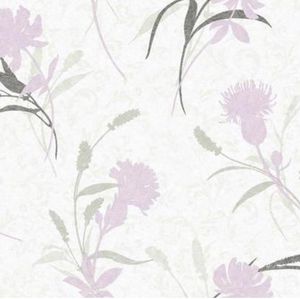 Wallpaper Purple Open Floral